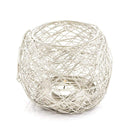 Home Decor Aesthetic Room Decor - 6" x 6" x 4.5" Silver, Wire Votive HomeRoots