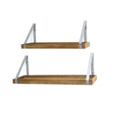 Home Decor Apartment Decor - 20.08" X 7.28" X 7.87" 2 Wood And Metal Shelves HomeRoots
