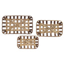 Home Decor Apartment Decor - 23.75" X 3.25" X 14.19" Brown Bamboo Baskets HomeRoots