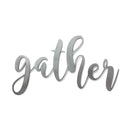 Home Decor Apartment Decor - 41.25" X 0.5" X 21.25" Pewter Large Metal Gather Script Sign HomeRoots