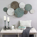 Home Decor Apartment Decor - 46.65" X 2.56" X 24.61" Woven Texture Metal Plates With Jute Accents HomeRoots