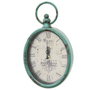 Home Decor Apartment Decor - 6.75" X 2" X 11.5" Antique Teal Oval Clock HomeRoots