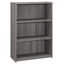 Home Decor Bookshelf Decor - 11'.75" x 24'.75" x 35'.5" Grey, 3 Shelves - Bookcase HomeRoots