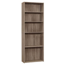 Home Decor Bookshelf Decor - 11'.75" x 24'.75" x 71'.25" Dark Taupe, 5 Shelves - Bookcase HomeRoots