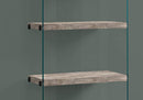 Home Decor Bookshelf Decor - 12" x 24" x 58'.75" Taupe, Particle Board, Tempered Glass - Bookcase HomeRoots