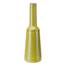 Home Decor Bottle Decoration - 4.3" X 4.3" X 14" Small Long Olive Green Neck Bottle HomeRoots