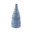 Home Decor Bottle Decoration - 4.9" X 4.9" X 12" Small Blue And White Coastal Bottle HomeRoots