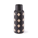 Home Decor Bottle Decoration - 5.3" X 5.3" X 14.6" Black And Beige Ceramic Bottle HomeRoots