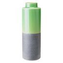Home Decor Bottle Decoration - 5.6" X 5.6" X 16.7" Green And Gray Stoneware Bottle HomeRoots