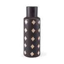 Home Decor Bottle Decoration - 7.1" X 7.1" X 19.7" Hand-Painted Black And Beige Ceramic Bottle HomeRoots