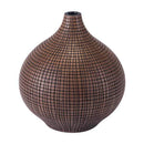 Home Decor Bottle Decoration - 8.7" X 8.7" X 9.3" Small Brown Hand carved Bottle HomeRoots