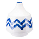 Home Decor Bottle Decoration - 8.9" X 8.9" X 10.2" Cobalt Bottle With Bold Chevron Pattern HomeRoots