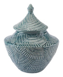 Home Decor Decoration - 13.2" x 13.2" x 15.9" Mint, Ceramic, Small Covered HomeRoots