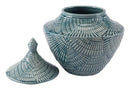 Home Decor Decoration - 13.2" x 13.2" x 15.9" Mint, Ceramic, Small Covered HomeRoots