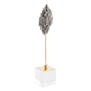 Home Decor Decoration - 3.3" X 3.1" X 16.1" Small Black Stone Pedestal HomeRoots