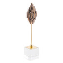 Home Decor Decoration - 3.9" X 3.1" X 16.1" Small Brown Stone Pedestal HomeRoots