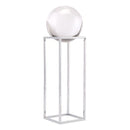 Home Decor Decoration - 4.7" X 4.7" X 14.2" Polished Silver Square Orb HomeRoots