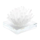 Home Decor Decoration - 4.7" X 5.1" X 3.9" White Stone Square Accent HomeRoots