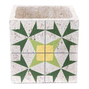 Home Decor Decoration - 7.1" X 7.1" X 7.1" Green And Yellow Arrow Cement HomeRoots