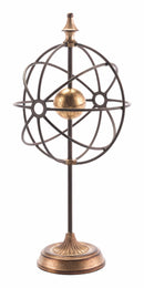 Home Decor Decoration - 9.8" x 9.4" x 21.5" Multicolor, Steel, Globes With Pedestal - Set of 2 HomeRoots