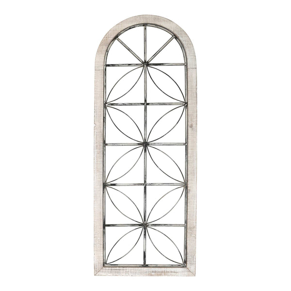 Home Decor Decoration Ideas - 16.65" X 0.98" X 43" White Metal Mdf Window Panel HomeRoots