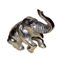 Home Decor Decoration Ideas - 5" X 10" X 8" Silver Aluminum Resting Elephant HomeRoots