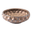 Home Decor Decorative Bowl - 11" X 11" X 3.9" Hammered Rustic Bronze Bowl HomeRoots