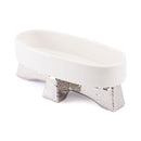 Home Decor Decorative Bowl - 12.2" X 5.1" X 4.7" Small Queen White Ad Silver Bowl HomeRoots