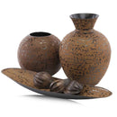 Decorative Bowl - 5" x 20.5" x 2" Brown/Faux -  Leather Bowl