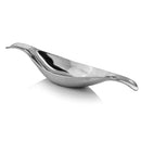 Home Decor Decorative Bowl - 8" X 34'.5" X 5'.5" Silver Aluminum Long Wavy Bowl HomeRoots