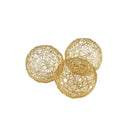 Home Decor Decorative Boxes - 4" X 4" X 4" Gold Iron Wire Spheres - Box Of 3 HomeRoots