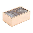 Home Decor Decorative Boxes - 6.3" X 3.9" X 2.4" Small White Stone Box HomeRoots