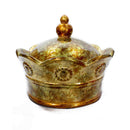 Home Decor Decorative Boxes - 8" X 8" X 6'.5" Gold, Green, Red Ceramic Foiled & Lacquered Crown Box HomeRoots