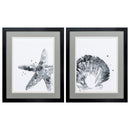 Home Decor Decorative Frame 18" X 22" Dark Wood Toned Frame Ink Coast (Set of 2) 5696 HomeRoots