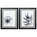 Home Decor Decorative Frame 18" X 22" Dark Wood Toned Frame Ink Coast (Set of 2) 5697 HomeRoots