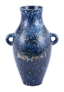 Home Decor Decorative Glass Bottles - 12" x 9.3" x 17.7" Blue, Ceramic, Large Bottle HomeRoots