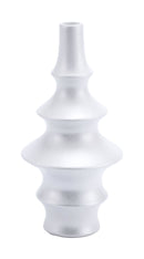 Home Decor Decorative Glass Bottles - 5.3" x 5.3" x 10.8" Pearl White, Ceramic, Medium Bottle HomeRoots