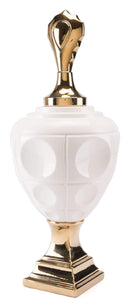 Home Decor Decorative Jars - 10.4" x 10.4" x 25.6" Gold & White, Dolomite, Jar Large HomeRoots