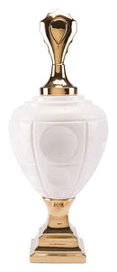 Home Decor Decorative Jars - 10.4" x 10.4" x 25.6" Gold & White, Dolomite, Jar Large HomeRoots