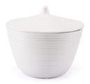 Home Decor Decorative Jars - 12.4" x 12.4" x 11" White, Ceramic, Covered Jar HomeRoots