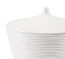 Home Decor Decorative Jars - 12.4" x 12.4" x 11" White, Ceramic, Covered Jar HomeRoots