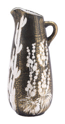 Home Decor Decorative Jars - 8.7" x 7.7" x 17.7" Antique Gold & White, Ceramic, Small Jar HomeRoots