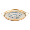 Home Decor Decorative Tray - 18.1" X 15" X 1.6" Slightly Distressed Blue Shell Tray HomeRoots