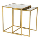 Home Decor Decorative Tray - 18.1" X 18.1" X 2.8" 2 Pcs Handsome Gold Nesting Golden Trays HomeRoots