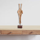 Home Decor Dining Room Decor - 3.5" x 6.5" x 29" Natural & Gold - Giraffe Bust HomeRoots