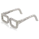 Home Decor Dining Room Decor - 7" x 6" x 2" Silver/Square Spectacles - Glasses HomeRoots