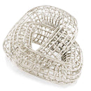 Home Decor Dining Room Decor - 7" x 9.5" x 4.5" Silver/Square Object -Ring HomeRoots