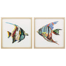 Home Decor Home Decor - 18" X 18" Paper Collage Fish (Set of 2) HomeRoots