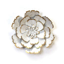 Home Decor House Decor - 19.29" X 2.76" X 19.26" White Gold Metal Flower HomeRoots
