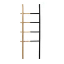 Home Decor House Decor - 20.5" X 1.25" X 60" Black Natural Wood Metal Decorative Ladder HomeRoots